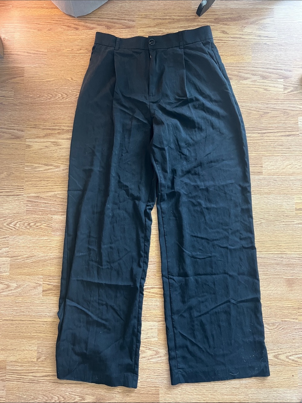 Zara Black Classic Straight-Leg trouser Pants